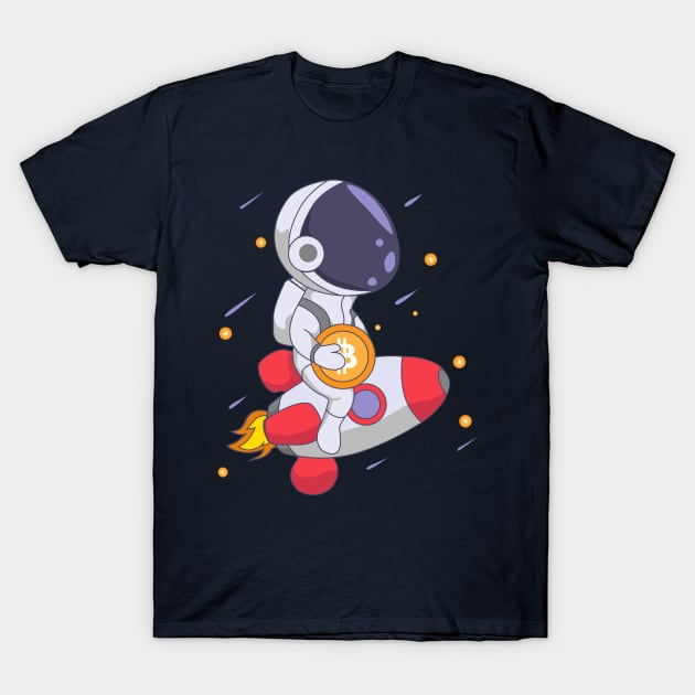 Astronaut bring Bitcoin to the moon T-Shirt by Nashesa.pol